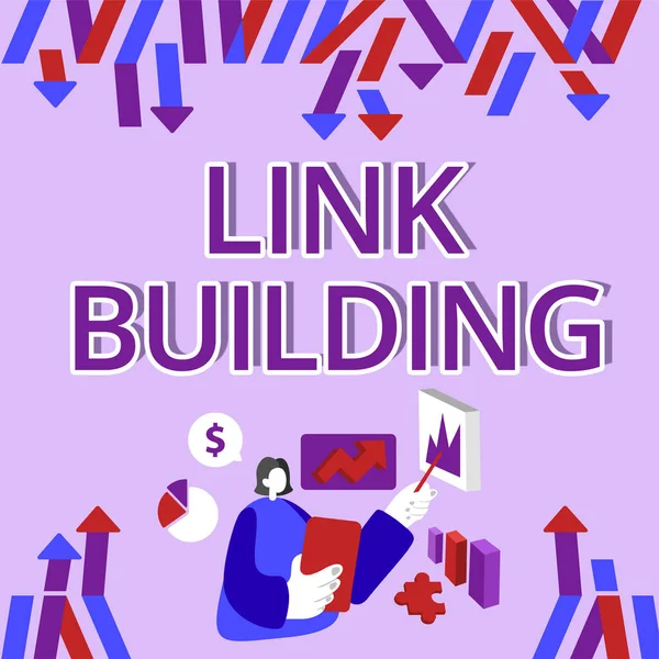 2014 Inspiration Showing Sign Link Building Word Process Gaving Hyperlinks — 스톡 사진
