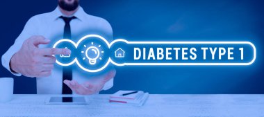 Metin Diyabet Tipi 1, pankreasın az ya da hiç insülin üretmediği iş genel görünümü durumu yazılıyor