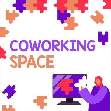 El yazısı metni Coworking Spacequestion, Business showcase Business Servisleri Çizgi Film Biçimi Chat Box with Doodles Temsilcisi Çevrimiçi Mesajlaşma.