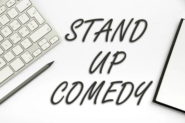 Text Som Visar Inspiration Stand Comedy Business Approach Komiker Som — Stockfoto