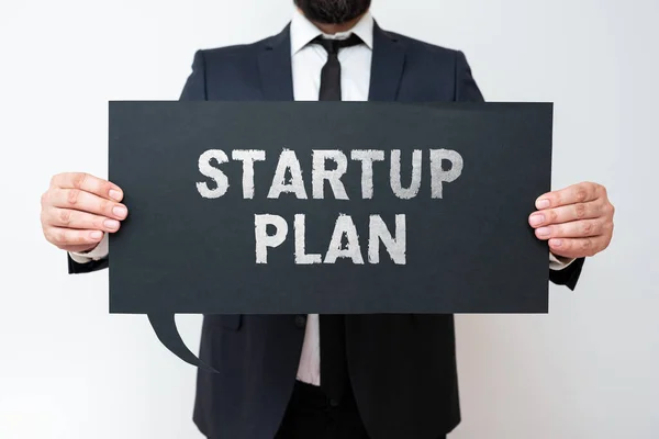 Handschrift Tekst Startup Plan Internet Concept Ontwikkeling Start Planning Voor — Stockfoto