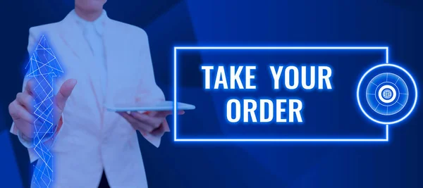 Handschrift Tekst Take Your Order Concept Betekent Service Een Restaurant — Stockfoto