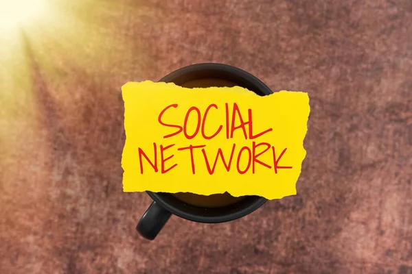 Conceptueel Bijschrift Sociaal Netwerkinteracties Informatie Delen Interpersoonlijke Relatie Internet Concept — Stockfoto
