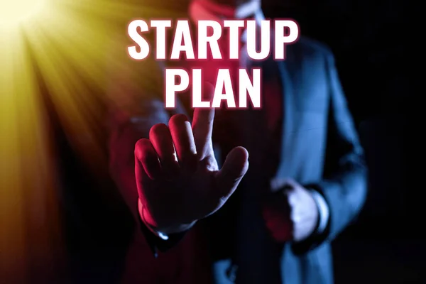 Tekenen Weergeven Startup Plan Concept Betekent Ontwikkeling Start Planning Voor — Stockfoto