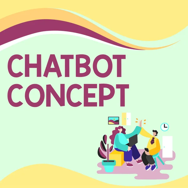 Legenda Conceitual Chatbot Concept Internet Concept Assistente Virtual Inteligência Artificial — Fotografia de Stock