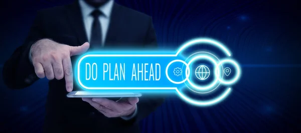 Bildunterschrift Plan Ahead Word Planning Steps Get Success Planning Plan — Stockfoto