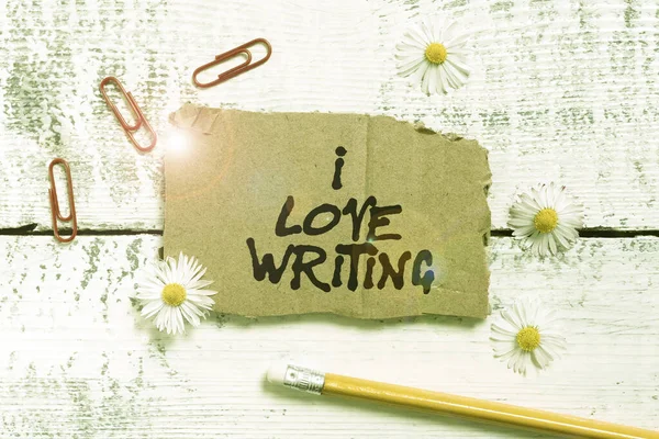 Handskrift Tecken Love Writing Affärsidé Affektion För Att Skapa Romaner — Stockfoto