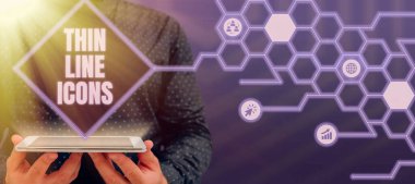 İnce Çizgi Simgeleri, Cep telefonlarında kullanılan Kavramsal Fotoğraf Sembolleri ve Sanal Gerçeklik Kulaklığı Arasında Profesyonel Eğitime Giden Kadın Tuşları gibi diğer uygulamalar.