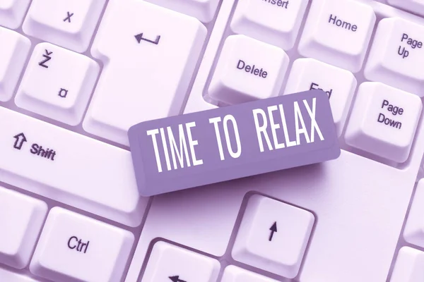 Inspiracja Pokazująca Znak Czas Relaks Podejście Biznesowe Chwila Relaksu Przerwę — Zdjęcie stockowe