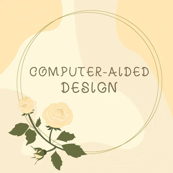 Sign Displaying Computer Aided Design Business Overview Cad Industrial Designing — Stock Photo, Image