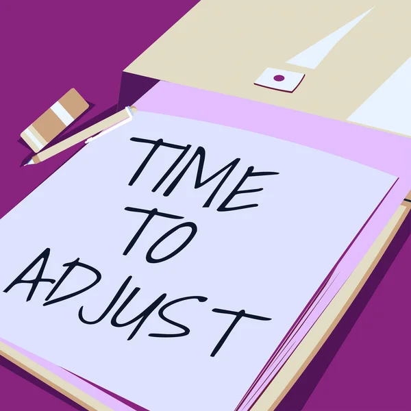 Handwriting Text Time Adjust Business Idea Right Moment Making Adjustments — Stock Photo, Image