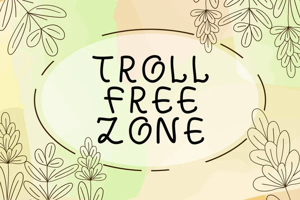 Γράφοντας Εμφανίζει Κείμενο Troll Free Zone Επιχειρηματική Ιδέα Κοινωνικό Δίκτυο — Φωτογραφία Αρχείου