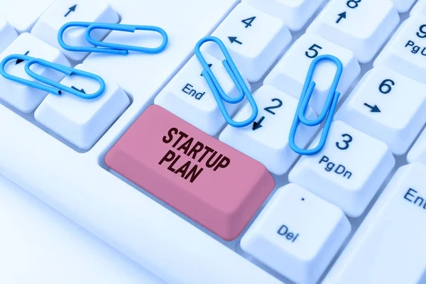 Conceptueel Bijschrift Startup Plan Bedrijfsoverzicht Ontwikkelingsplanning Voor Nieuw Opgerichte Bedrijven — Stockfoto