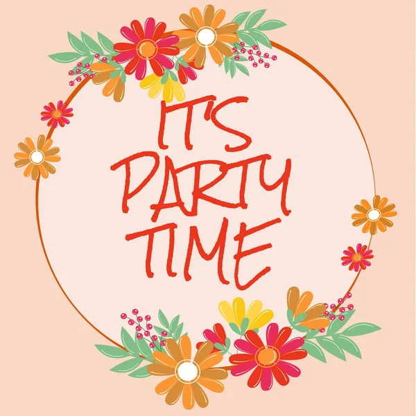 Text Showing Inspiration Party Time Concept Meaning Right Moment Celebrate — Stock Photo, Image