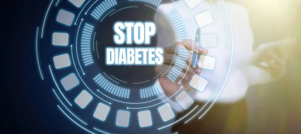 Wyświetlacz Koncepcyjny Stop Cukrzycy Pomysł Biznes Zadbaj Poziom Cukru Zdrowe — Zdjęcie stockowe