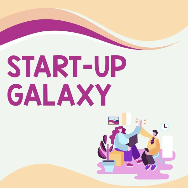 Tekstbord Met Start Galaxy Word Written Newly Appeared Business Created — Stockfoto