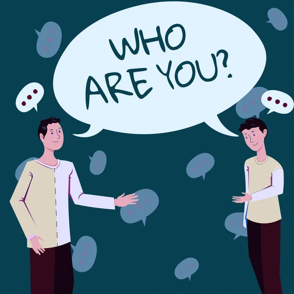 Who You Question Business Overview Identify Yourself Speech Bubble Sheet — 스톡 사진