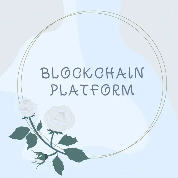 Légende Conceptuelle Blockchain Platform Parole Écrite Sur Cryptocurrency Échange Numérique — Photo