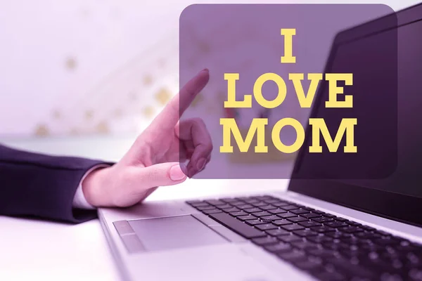 Exibição Conceitual Amo Mãe Abordagem Negócios Bons Sentimentos Sobre Minha — Fotografia de Stock