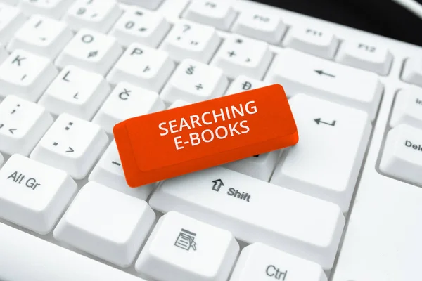 Leyenda Conceptual Buscando Booksquestion Enfoque Negocios Buscando Literatura Línea Lectura —  Fotos de Stock