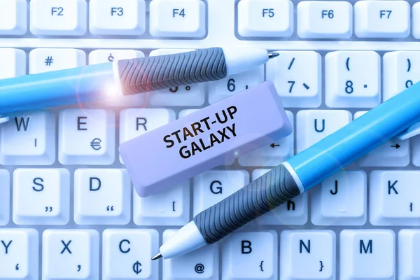 Handschrift Teken Start Galaxy Business Idee Nieuw Ontstaan Bedrijf Gemaakt — Stockfoto