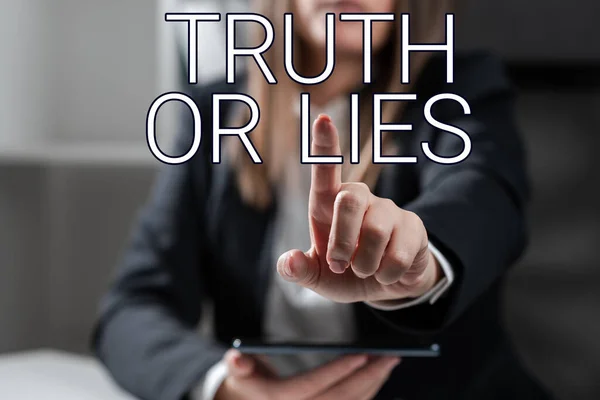 Conceptual Caption Truth Lies Word Written Decide Fact Telling Lie — Stock Photo, Image