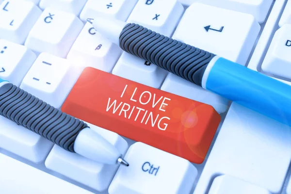 Tekstbord Met Love Writing Zakelijke Aanpak Affectie Voor Het Maken — Stockfoto