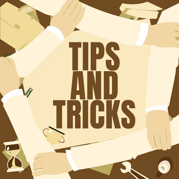 Tips Tricks Word Written Steps Life Hacks Handy Advismendations Skills — 스톡 사진