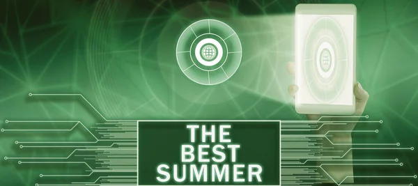 Pisanie Wyświetlanie Tekstu Najlepsze Lato Pomysł Biznes Wielki Słoneczny Sezon — Zdjęcie stockowe