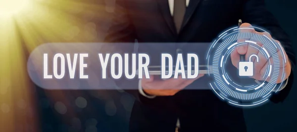 Inspiratie Met Teken Love Your Dad Concept Betekenis Heb Goede — Stockfoto