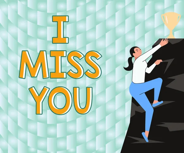 Text sign showing I Miss You, Business overview Feeling sad because you are not here anymore loving message Hexagon Shaped Thought Bubbles Showing Connecting People Through Internet.
