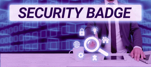 Концептуальний Дисплей Security Badgecredential Який Використовується Отримання Доступу Контрольованої Області — стокове фото