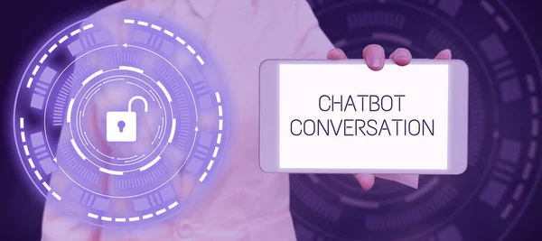 Inspiração Mostrando Sinal Conversação Chatbot Visão Geral Negócios Conversando Com — Fotografia de Stock