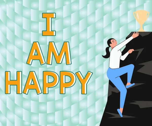 Szöveg Felirat Bemutató Boldog Vagyok Internet Concept Ahhoz Hogy Egy — Stock Fotó