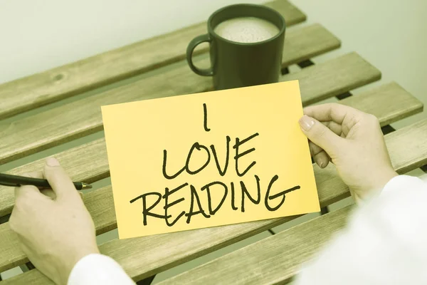 Hand Writing Sign Love Reading Word Written Affection Literature Old — Stock Photo, Image