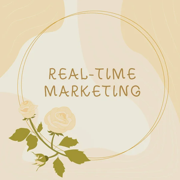 Text Bildtext Som Presenterar Real Time Marketing Business Showcase Skapa — Stockfoto