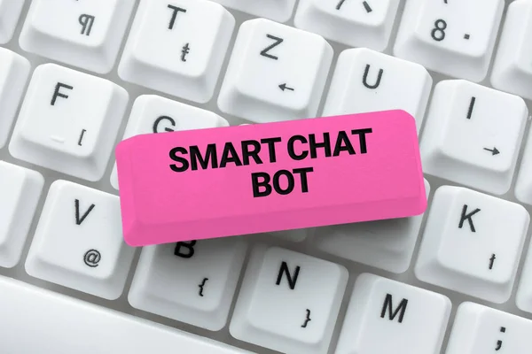 Señal Escritura Mano Smart Chat Bot Word Escrito Inteligencia Artificial — Foto de Stock