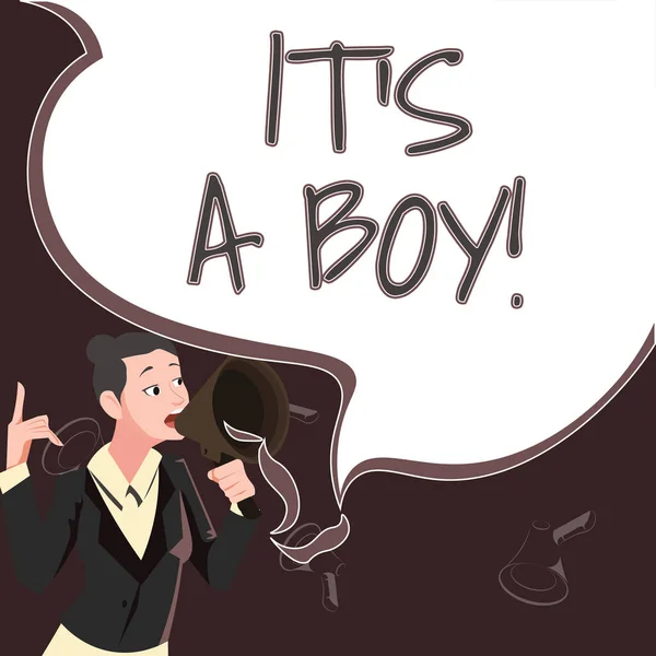 Podpis Tekstowy Przedstawiający Boy Pomysł Biznes Oczekiwanie Męskiego Dziecka Cute — Zdjęcie stockowe