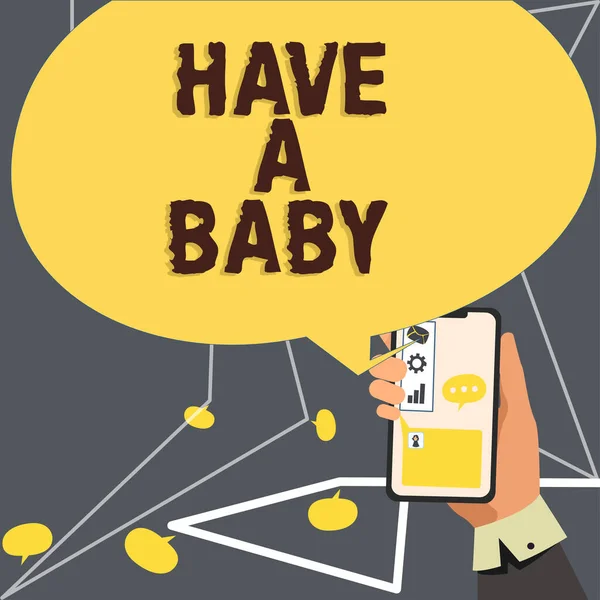 Inspiration Die Zeichen Zeigt Have Baby Internet Konzept Ratschläge Schwanger — Stockfoto