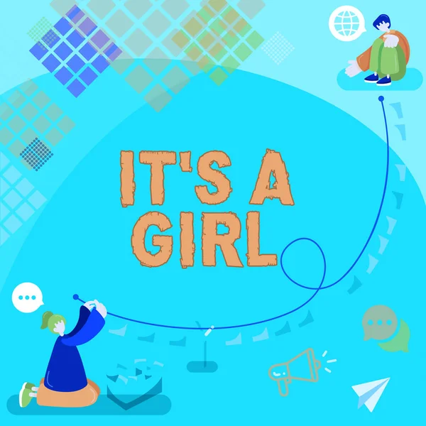 Konzeptionelle Anzeige Girl Business Überblick Erwartung Eines Babys Niedlichen Pastellfarben — Stockfoto