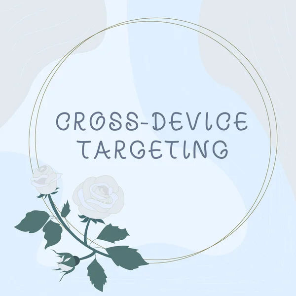 Inspiration Visar Tecken Cross Device Targeting Affärsidé Att Identifiera Leverera — Stockfoto