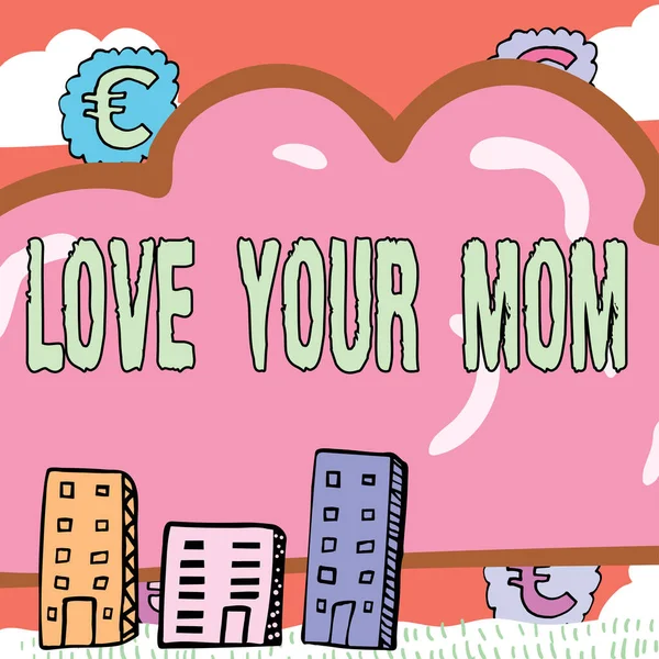 Logga Visa Kärlek Din Mamma Affärsidé Bra Känslor Din Mamma — Stockfoto