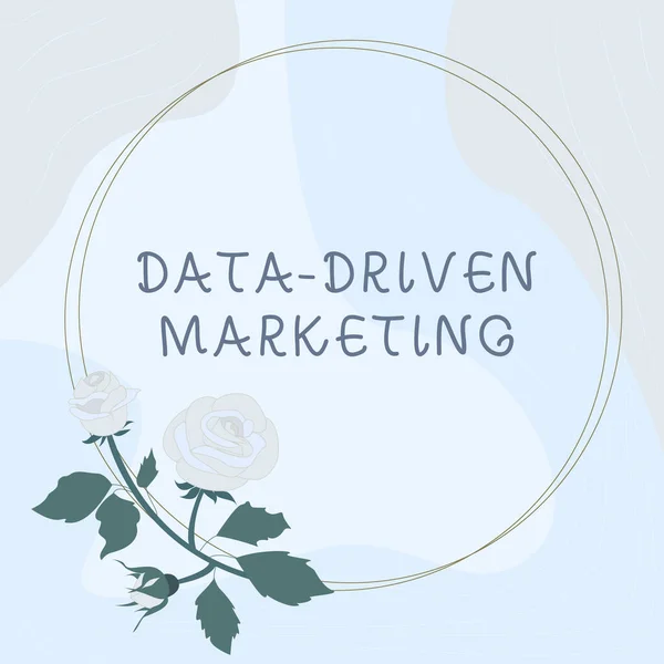 Text showing inspiration Data Driven Marketing, Business concept Strategy built on Insights Analysis from interactions Blank Geometric Shapes For Business Advertisement And Promotion.