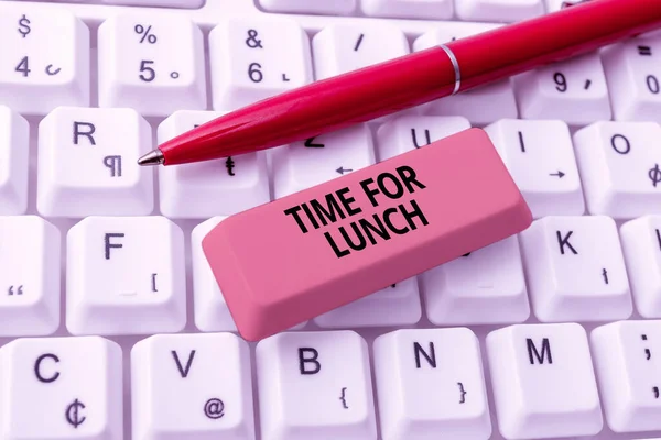 Wyświetlacz Koncepcyjny Czas Lunch Pomysł Biznes Moment Posiłek Przerwa Pracy — Zdjęcie stockowe