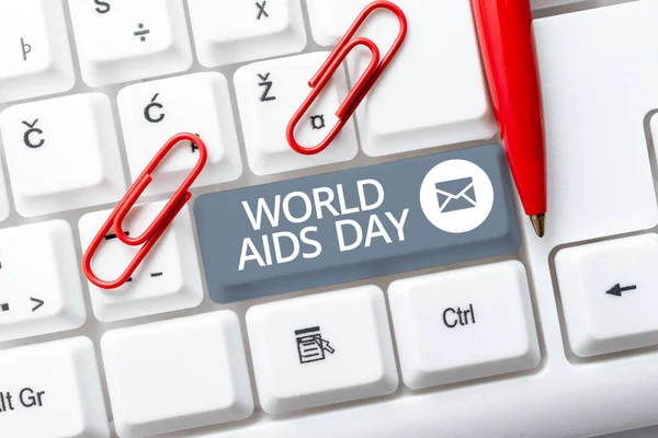 Conceptual Caption World Aids Day Internet Concept 1St December Dedicated — Stock Photo, Image