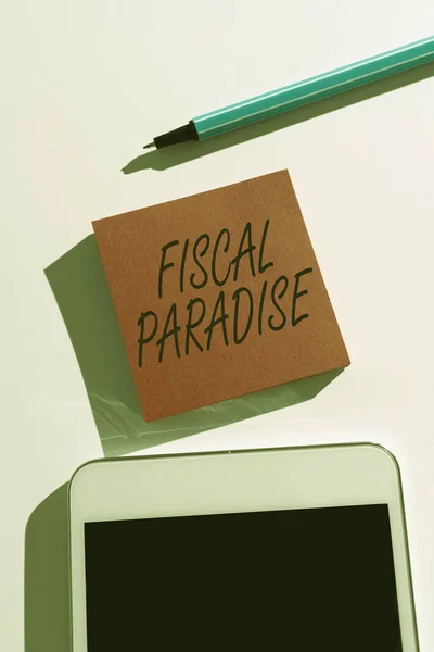 Inspiration Showing Sign Fiscal Paradisethe Waste Public Money Great Concern — Stock Photo, Image