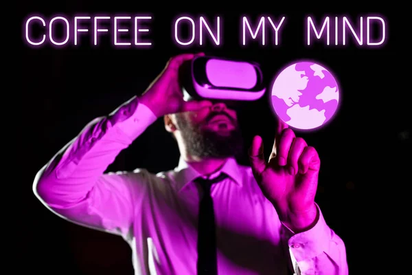 Tekst Bijschrift Presenteren Coffee Mindaddiction Coffee Starbucks Denken Aan Break — Stockfoto