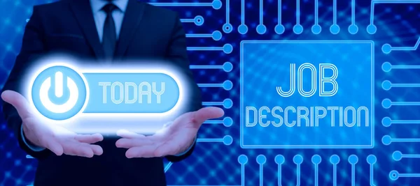 Inspiráló Szöveg Job Descriptiona Dokumentum Amely Leírja Felelősségi Pozíció Koncepció — Stock Fotó