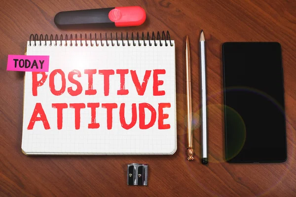 Texto Presentando Actitud Positivaser Optimista Vida Buscando Cosas Buenas Concepto — Foto de Stock
