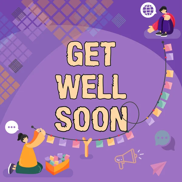 Conceptual display Get Well Soon, Word Written on Wishing you have better health than now Greetings good wishes